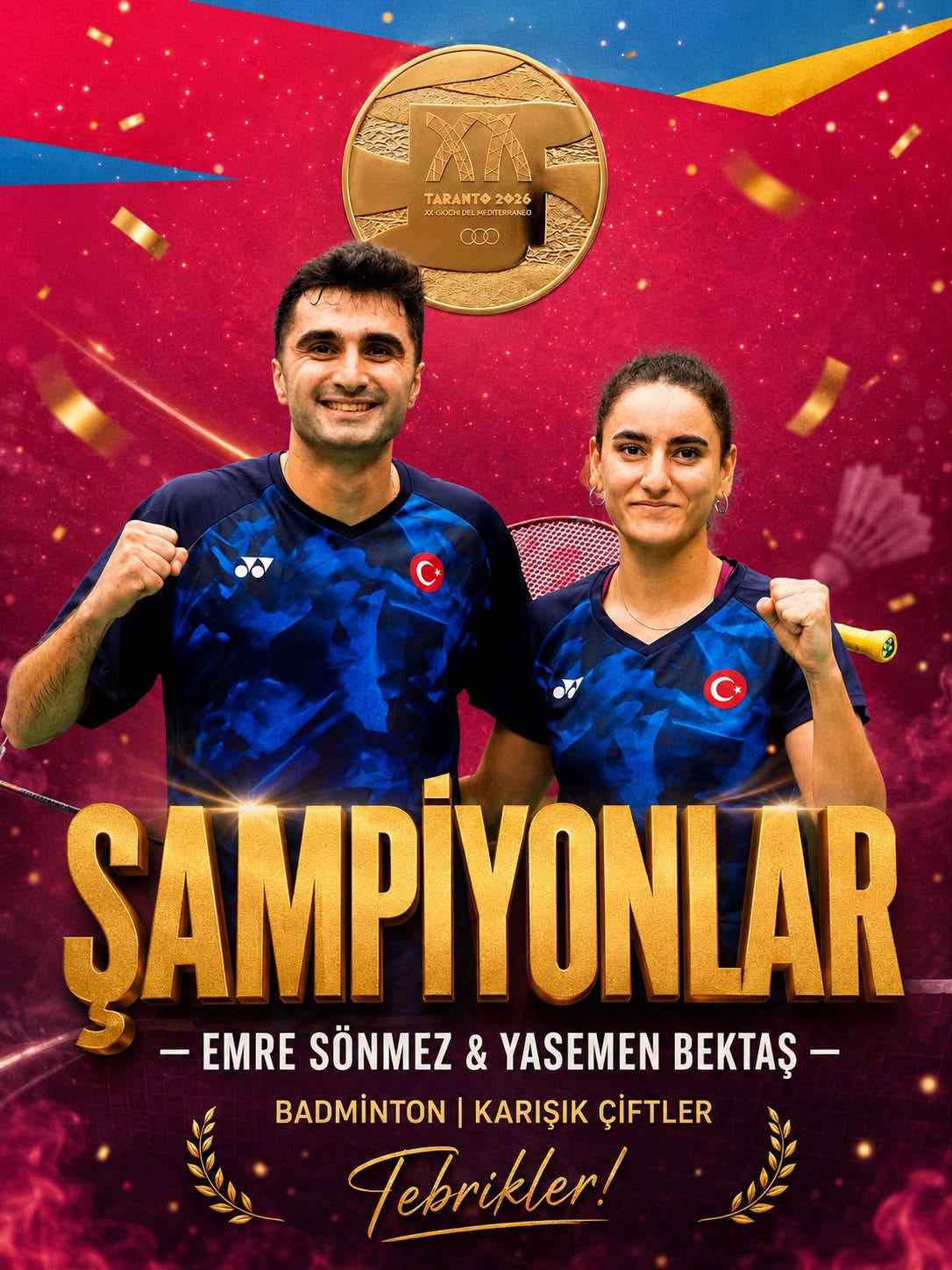 Akdeniz Oyunları’nda Şampiyonluk