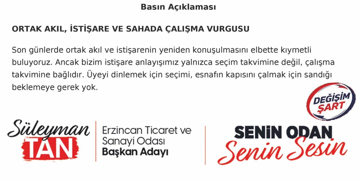 Ortak akıl, istişare ve sahada çalışma vurgusu 