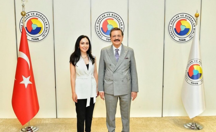 Hisarcıklıoğlu, Erzincan Kadın Girişimciler Kurulu Başkanı Rüveyda Tanoğlu’nu Kabul Etti