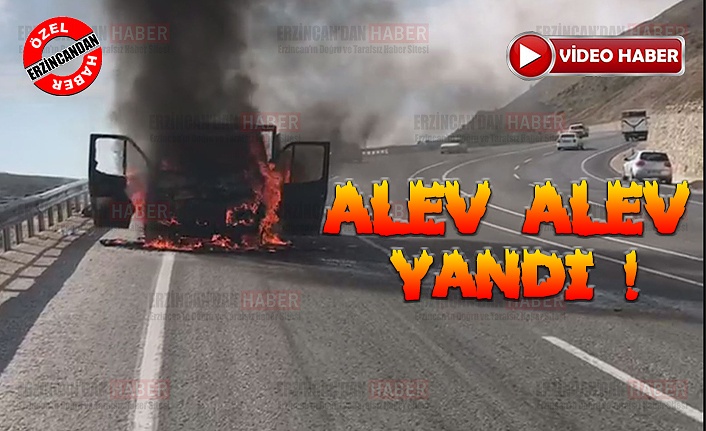 Seyir Halindeki Kamyonet Alev Alev Yandı