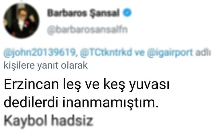 Modacı Barbaros Sanşal’a, Erzincan’a Hakaretten Ceza