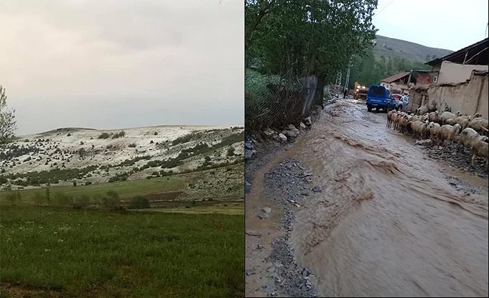 Dolu Sonrası Sel Meydana Geldi