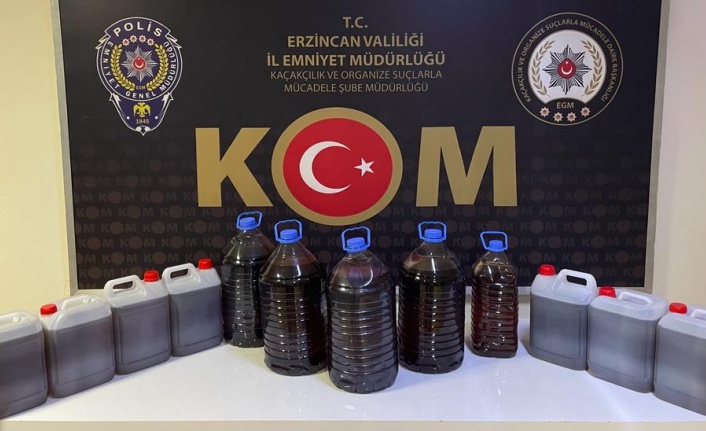 Erzincan’da 80 litre sahte alkol ele geçirildi