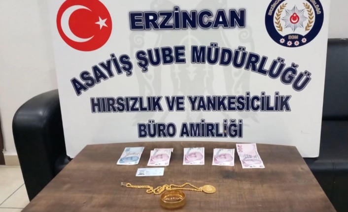 Erzincan’da altın hırsızı polisten kaçamadı