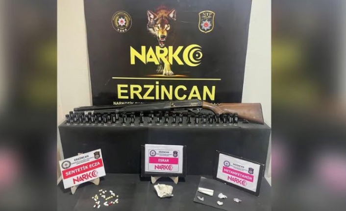 Bir miktar uyuşturucu madde ve 1 adet av tüfeği ele geçirildi