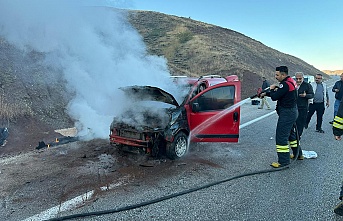 Erzincan’da araç yangını korkuttu