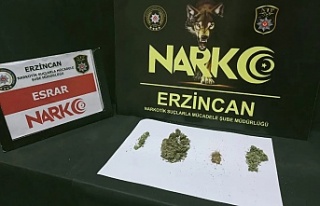 Erzincan’da 14,19 gram esrar ele geçirildi