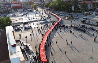 Erzincan’da 600 Metrelik Dev Türk Bayrağıyla...