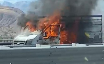 Erzincan-Sivas Yolunda Seyir Halindeki Araç Alev Aldı