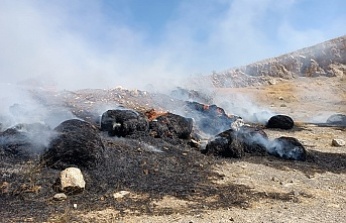 Erzincan'da Saman ve Atık Yangını Büyümeden Söndürüldü