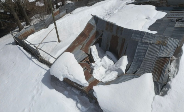 Erzincan'ın Ağılözü Köyü'nde Karın Yıktığı Ahırlar Üreticileri Zora Soktu